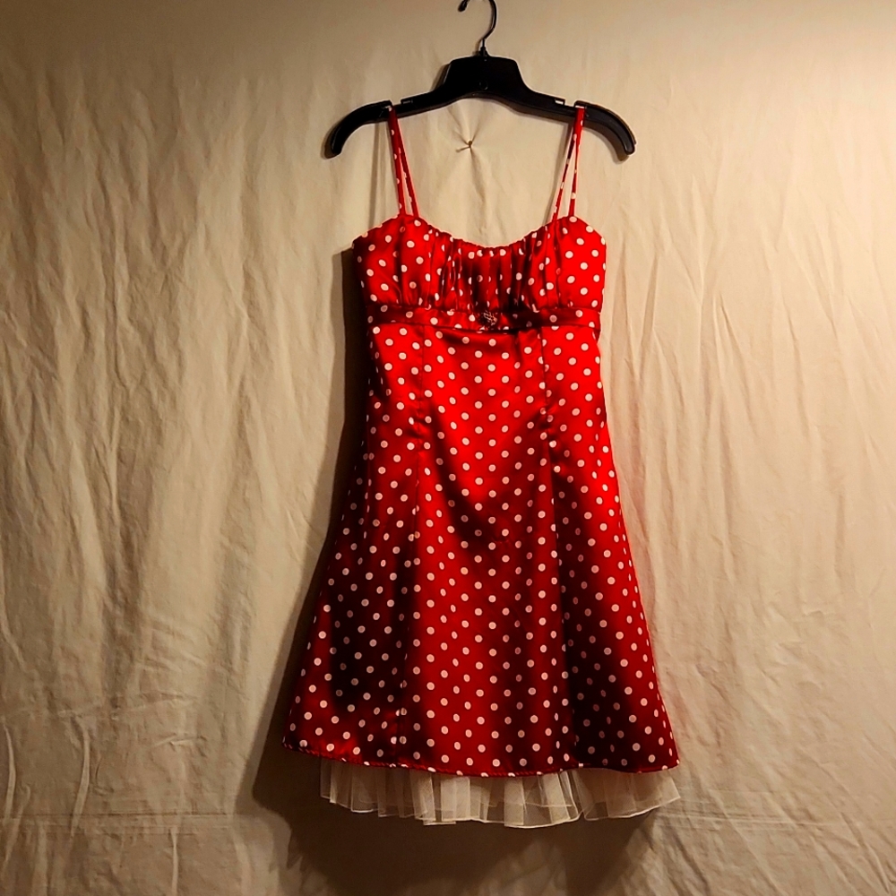 Red polka-dot dress